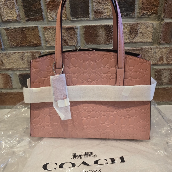 NWT Coach Signature Leather Charlie 28 51665 In Light Blush Pink - Picture 1 of 9